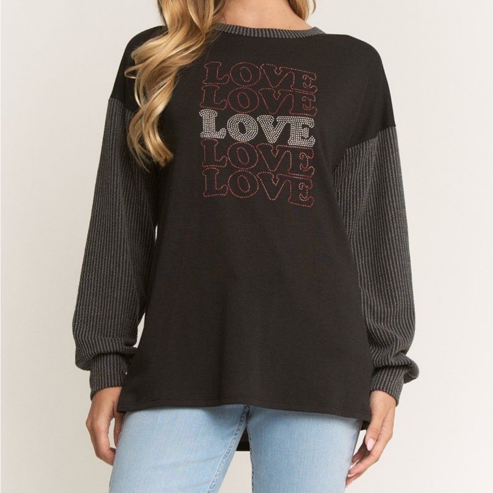 HEIMISH USA Black and Gray Love Sweatshirt